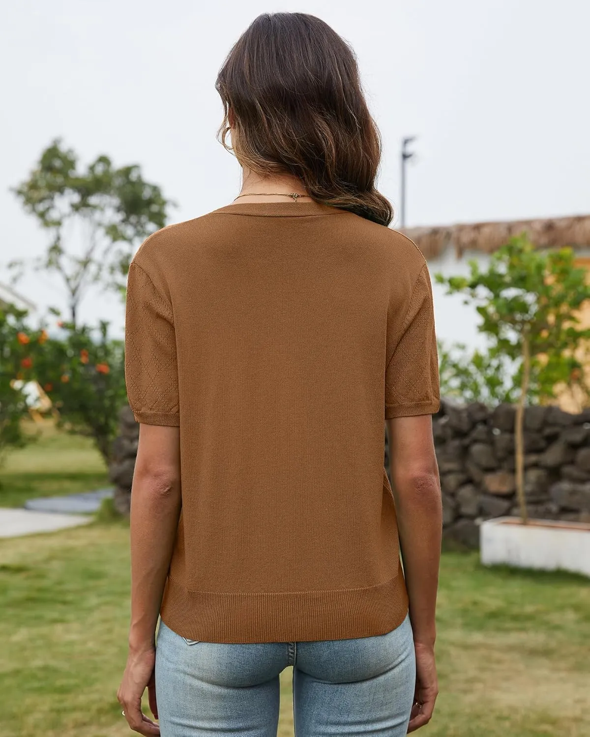 VIISHOW Short Sleeve Lightweight Summer Cardigan for Women, Button Down Open Front V Neck Crochet Knit Cropped Bolero Shrugs
