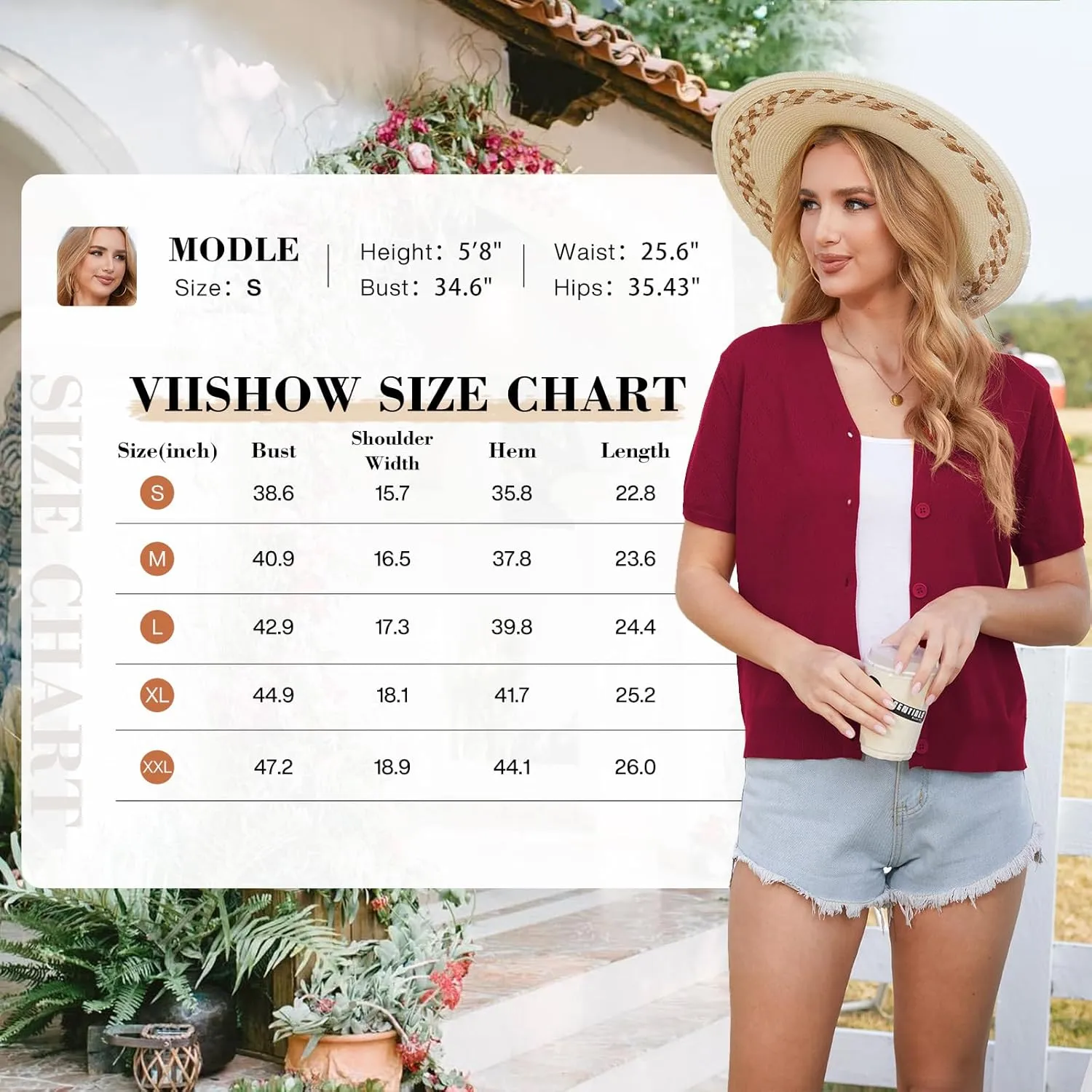 VIISHOW Short Sleeve Lightweight Summer Cardigan for Women, Button Down Open Front V Neck Crochet Knit Cropped Bolero Shrugs