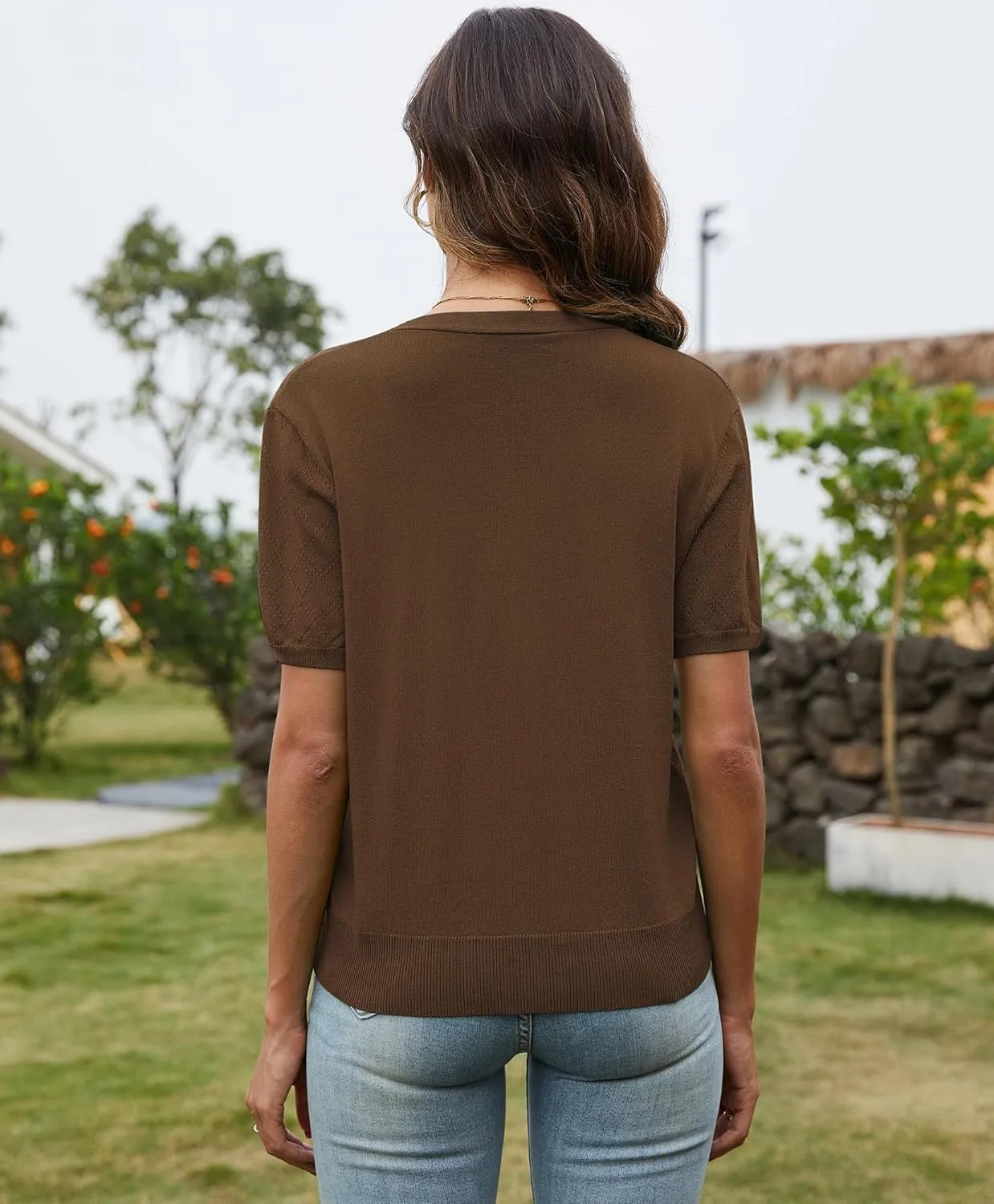 VIISHOW Short Sleeve Lightweight Summer Cardigan for Women, Button Down Open Front V Neck Crochet Knit Cropped Bolero Shrugs