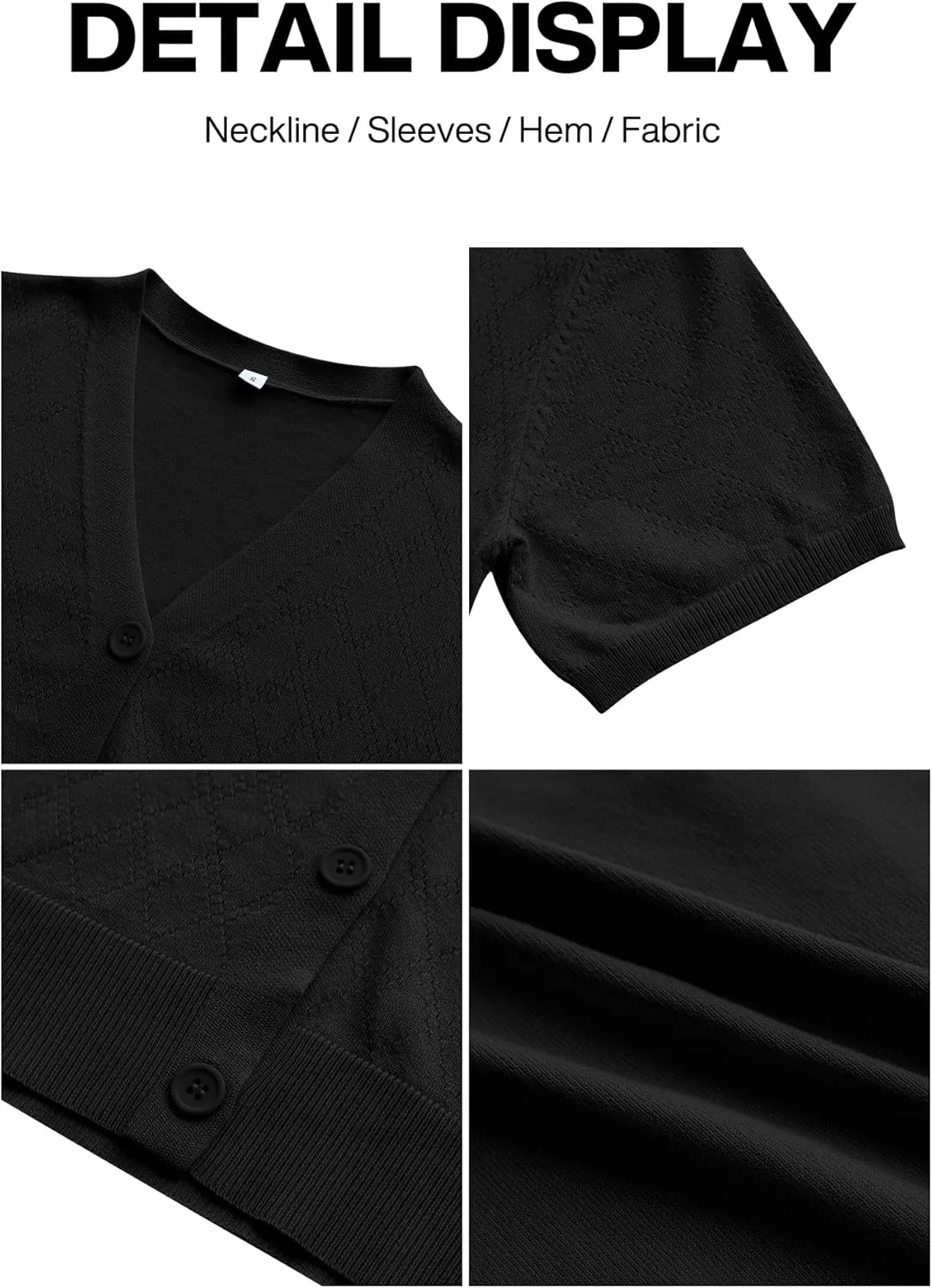VIISHOW Short Sleeve Lightweight Summer Cardigan for Women, Button Down Open Front V Neck Crochet Knit Cropped Bolero Shrugs