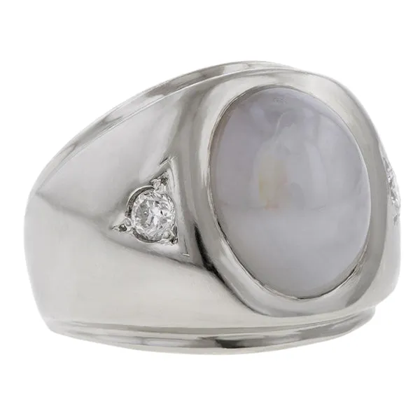 Vintage Star Sapphire & Diamond Ring