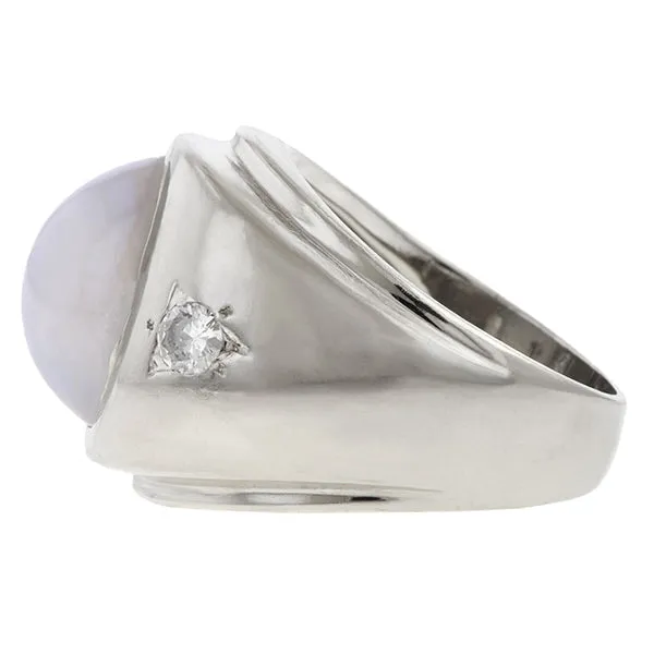 Vintage Star Sapphire & Diamond Ring