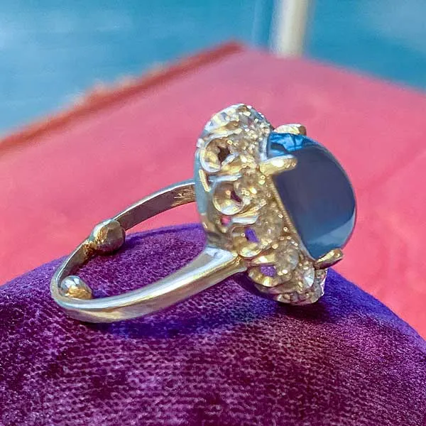 Vintage Star Sapphire & Diamond Ring