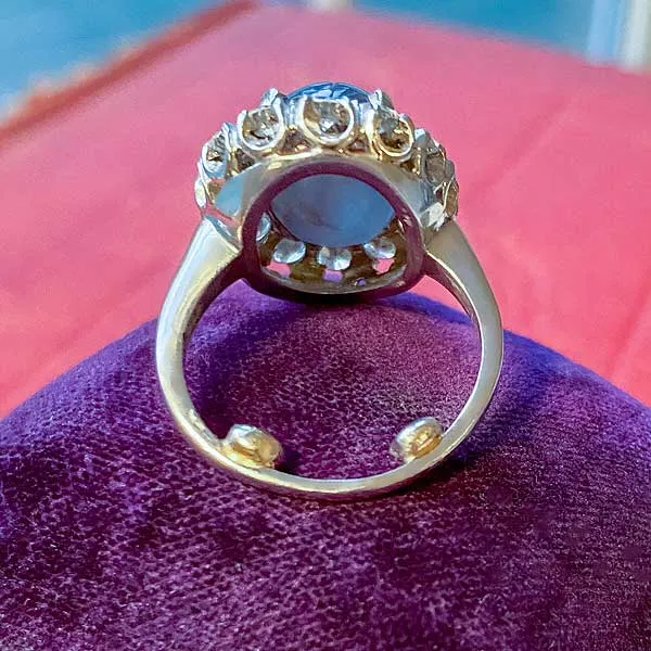 Vintage Star Sapphire & Diamond Ring