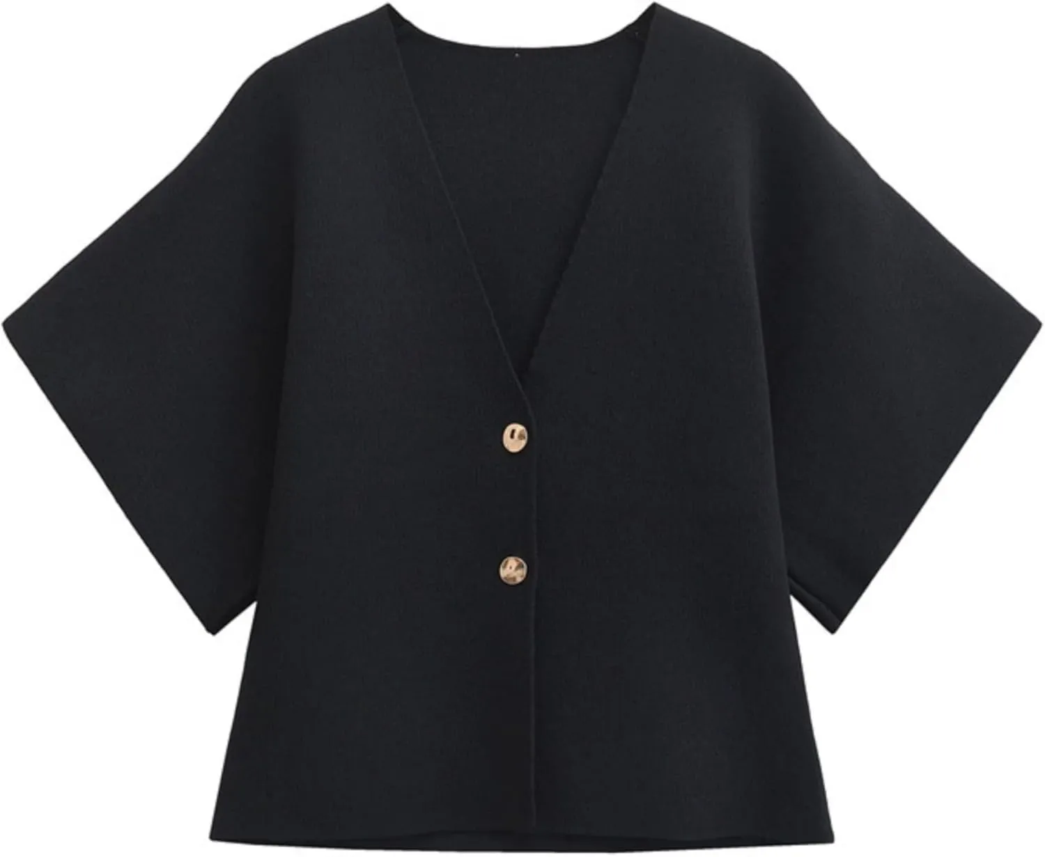 Wanzetaly Womens Oversized Cardigans Short Sleeve Lightweight Button V Neck Casual Knit Sweater Outerwear