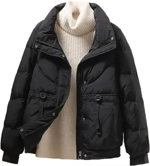 Warm Coat Women Sweet Short Padded Coats Loose Outerwear Cotton Parkas