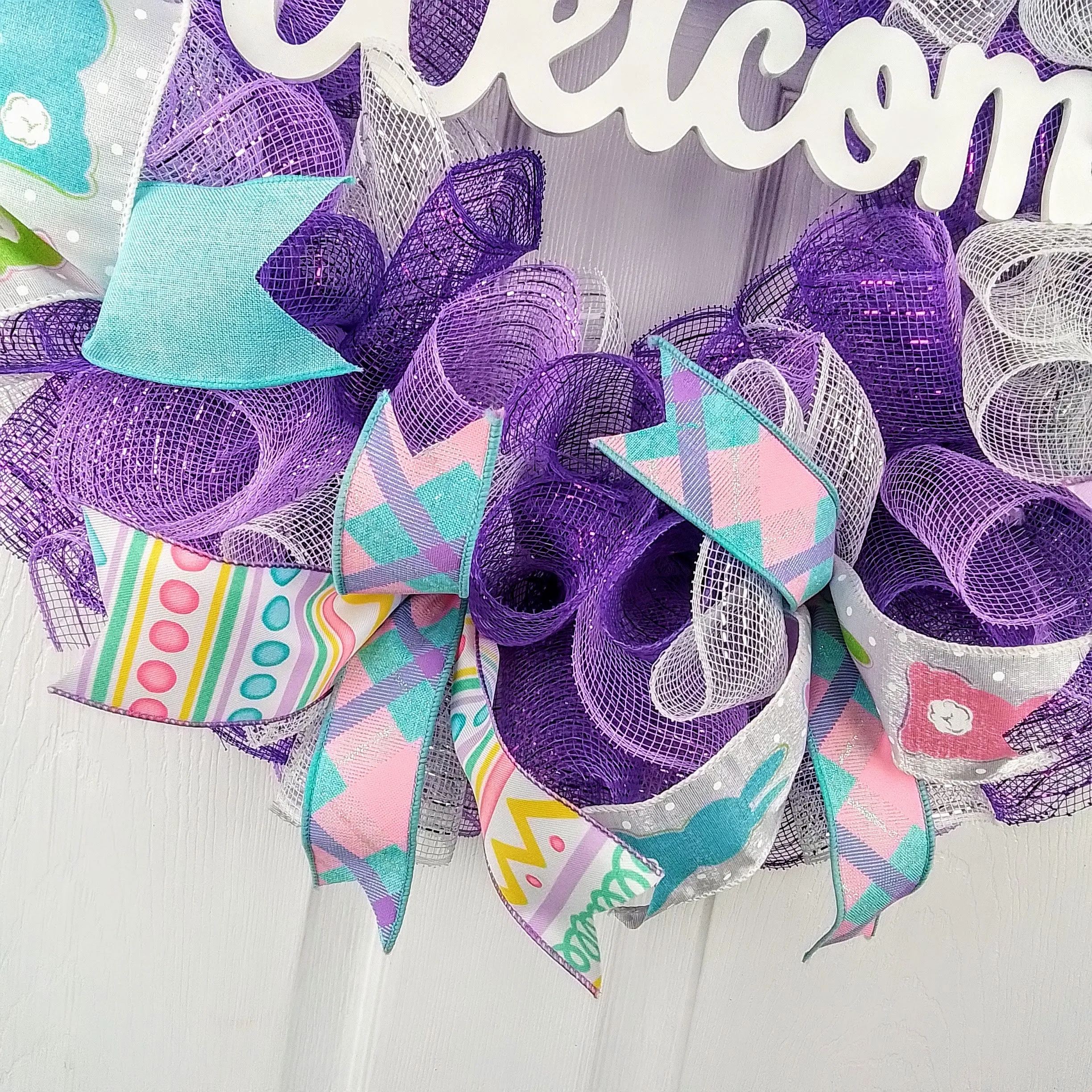 Welcome Easter Wreaths for Door - Jelly Bean Welcome Door Wreath