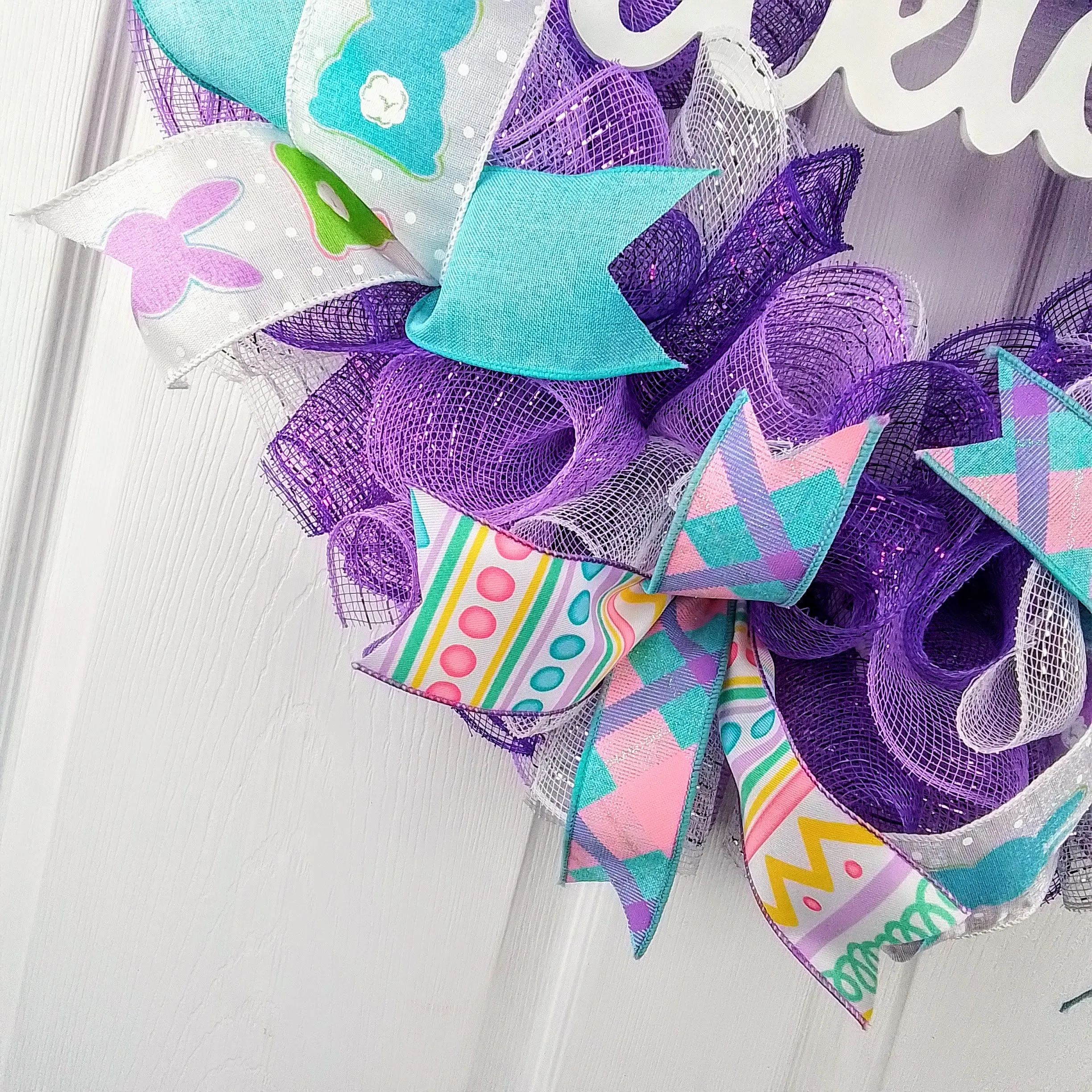 Welcome Easter Wreaths for Door - Jelly Bean Welcome Door Wreath