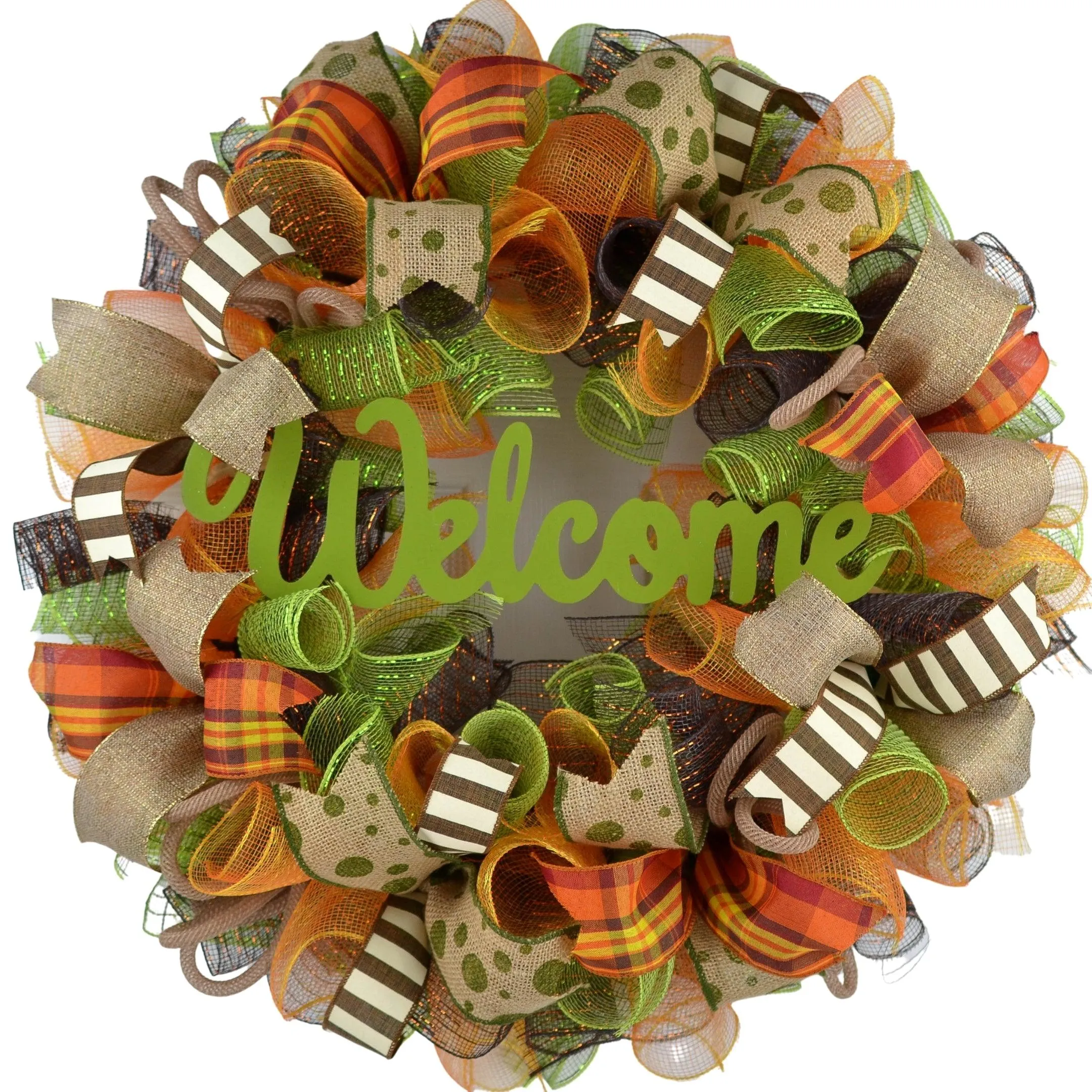 Welcome Fall | Fall Welcome Wreath | Thanksgiving Deco Mesh Wreath