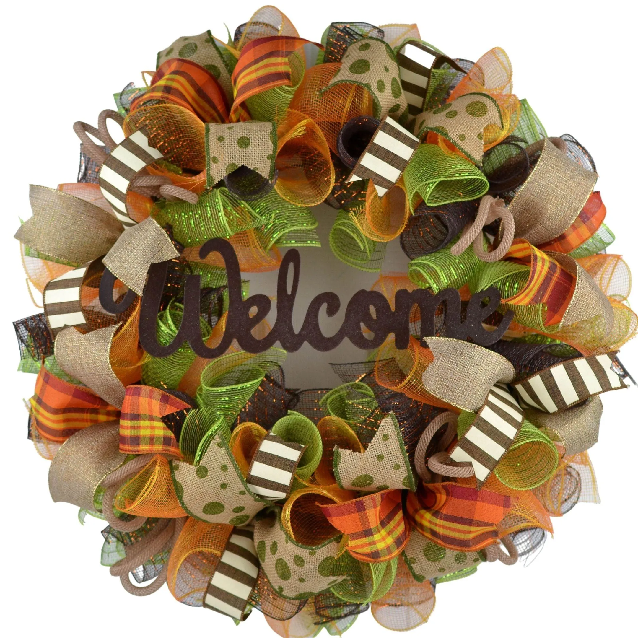 Welcome Fall | Fall Welcome Wreath | Thanksgiving Deco Mesh Wreath