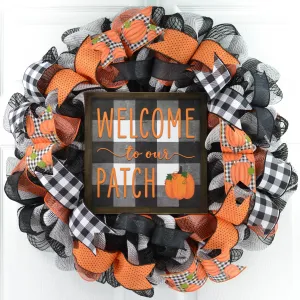 Welcome to the Patch Pumpkin Door Wreaths - Fall Thanksgiving