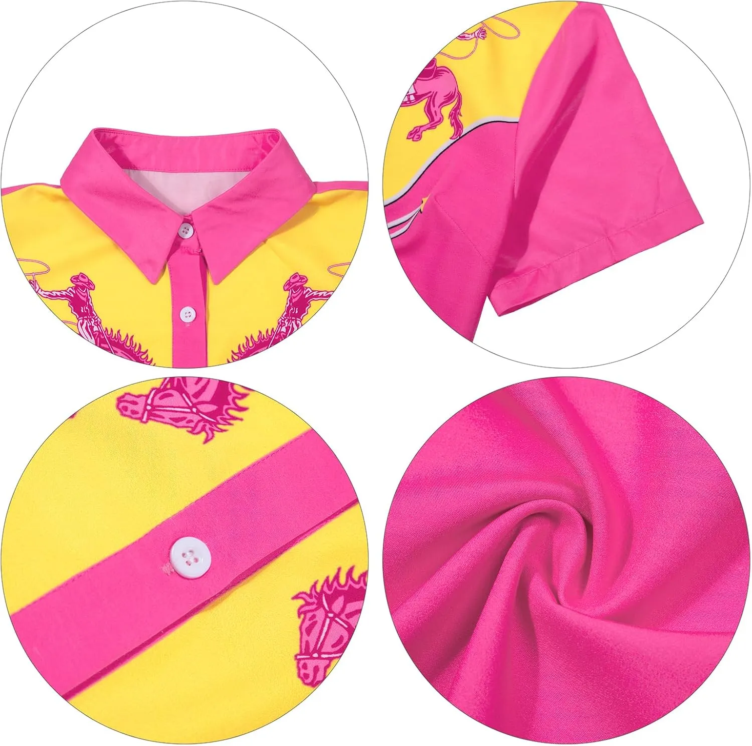 Western Shirts for Women Retro Cowgirl Shirt Rodeo Button Up Tshirt Hawaiian Summer Vacation Short Sleeve Top Blouses