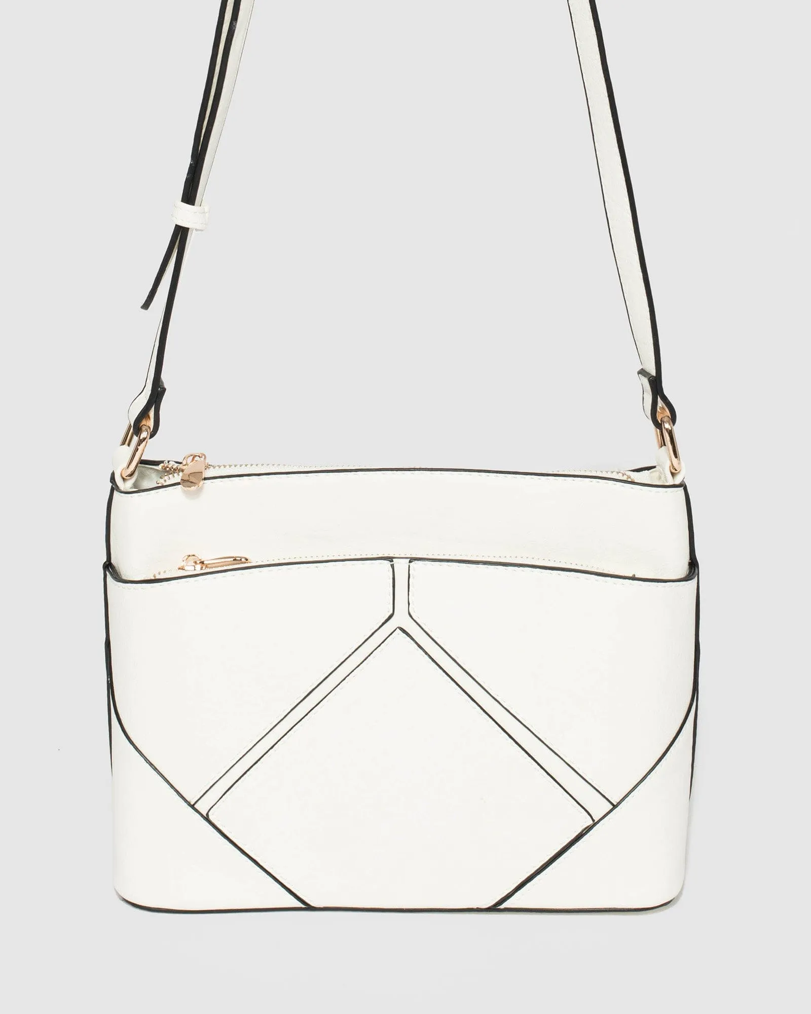 White Shalise Geo Crossbody Bag