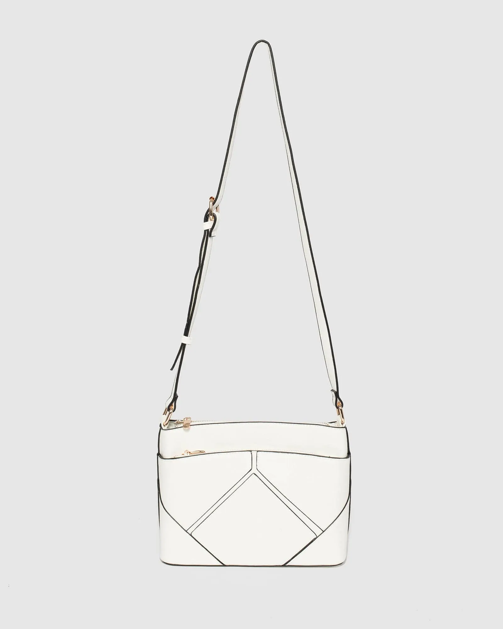 White Shalise Geo Crossbody Bag