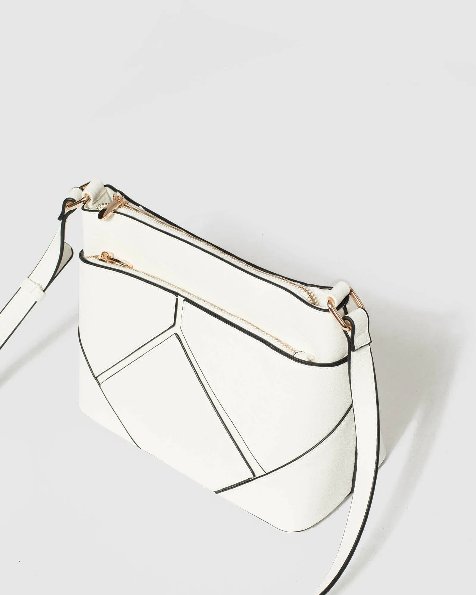 White Shalise Geo Crossbody Bag