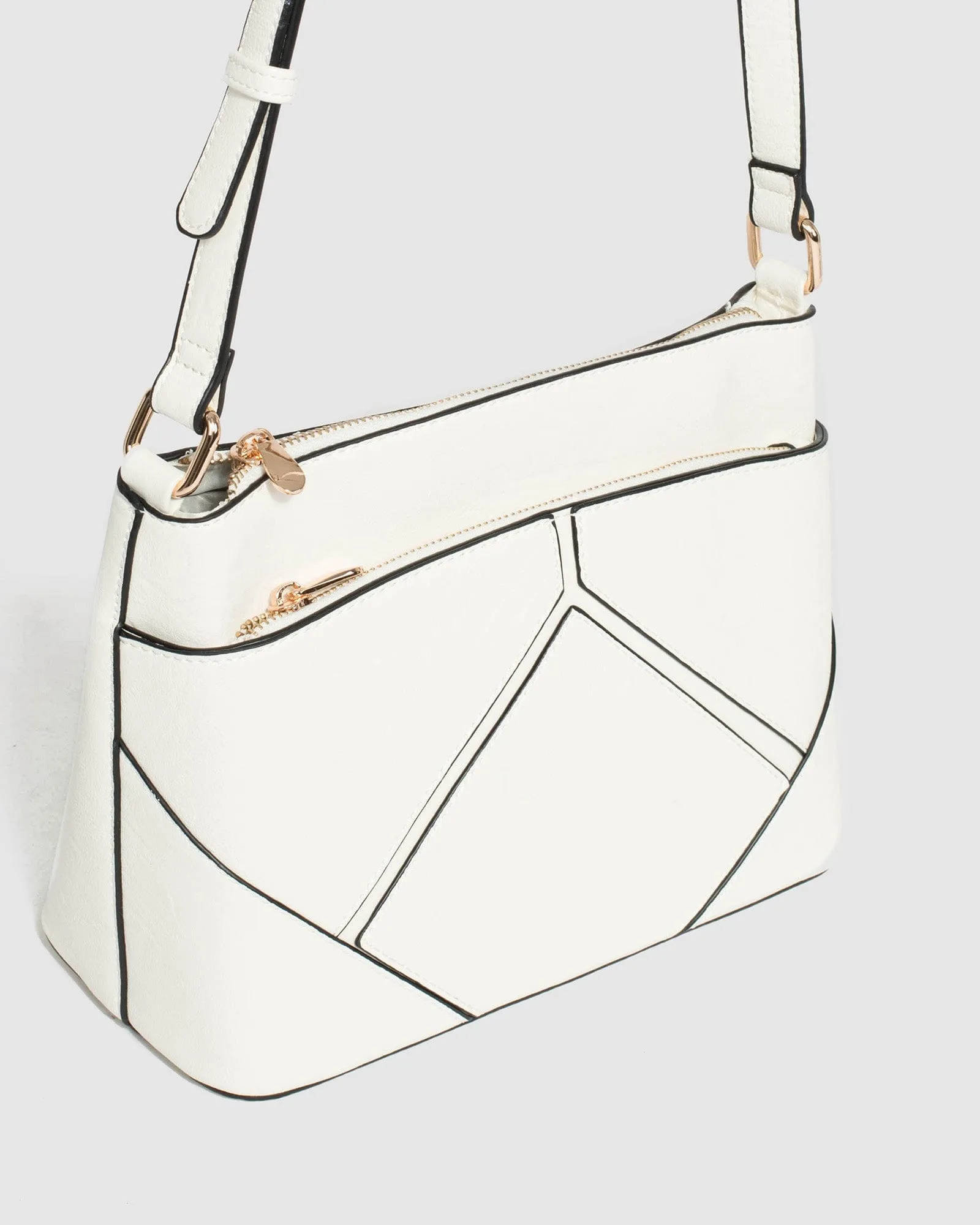 White Shalise Geo Crossbody Bag