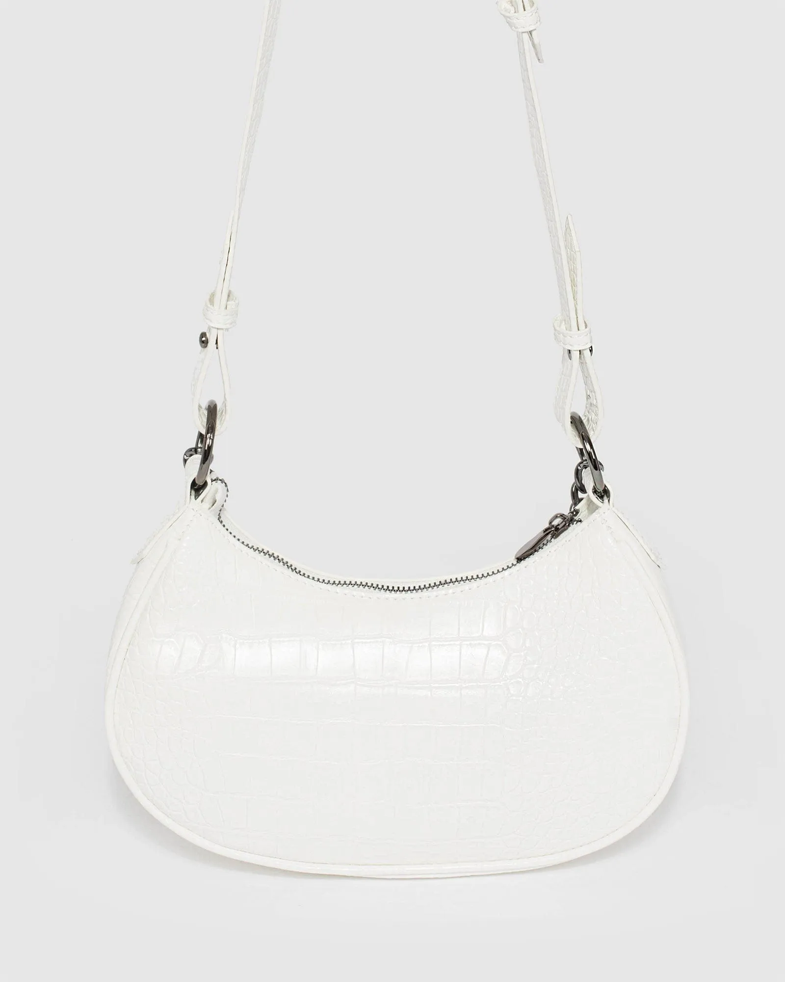 White Vanessa Stud Crossbody Bag
