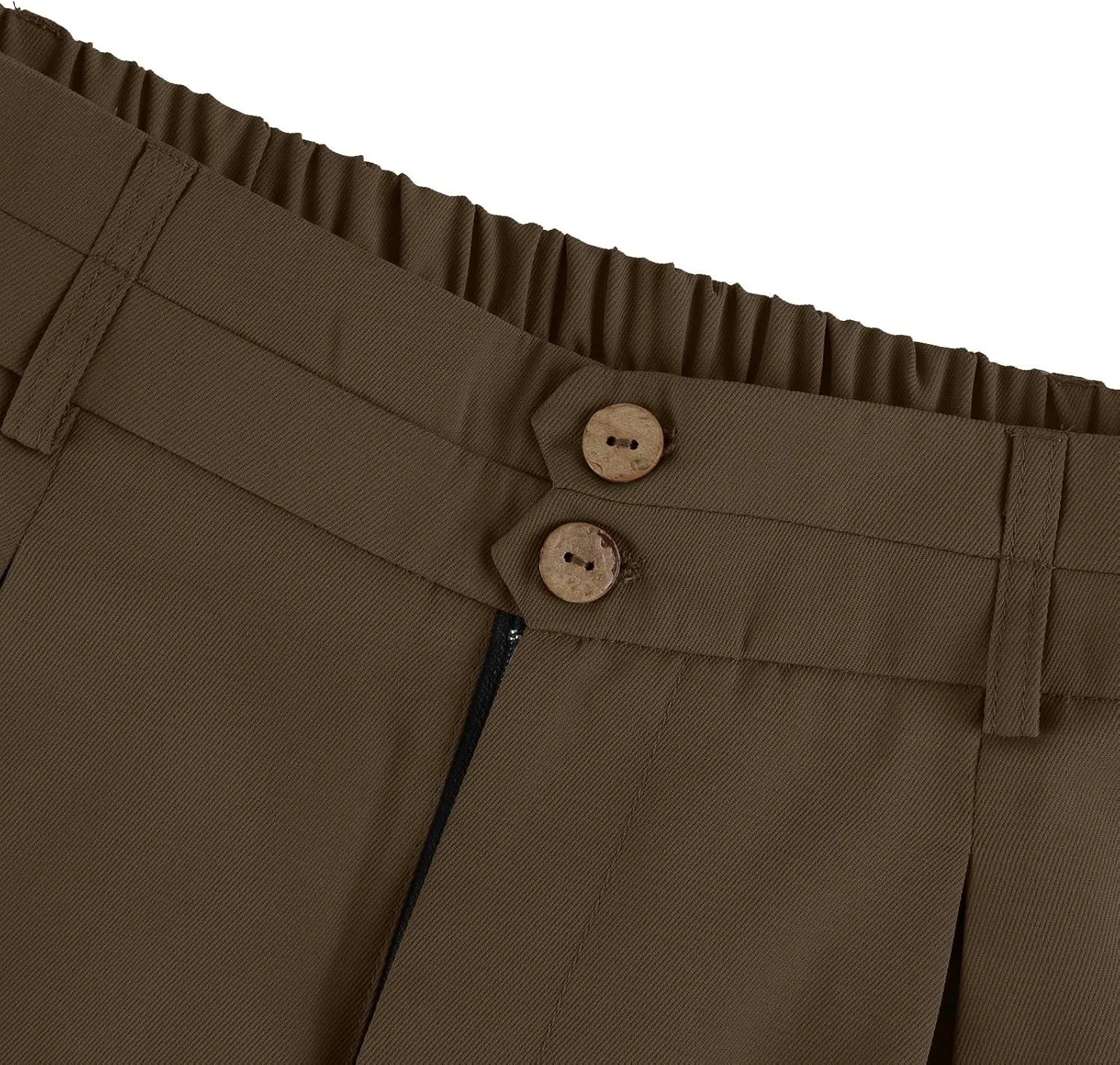 Wide Leg Dress Pants Women Summer Button High Waist Business Work Pants Relaxed Fit Formal Office Trousers w/Pockets