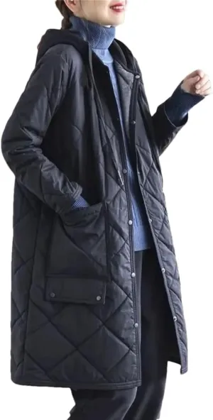 Winter Thick Long Parkas Casual Cotton Padded Singler Breasted Parcas Coats Loose Snow Wear