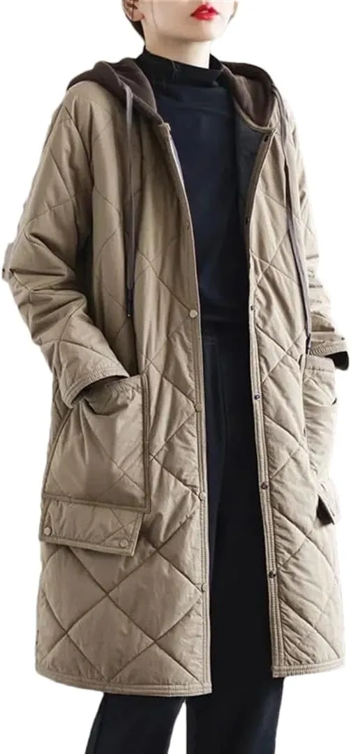 Winter Thick Long Parkas Casual Cotton Padded Singler Breasted Parcas Coats Loose Snow Wear
