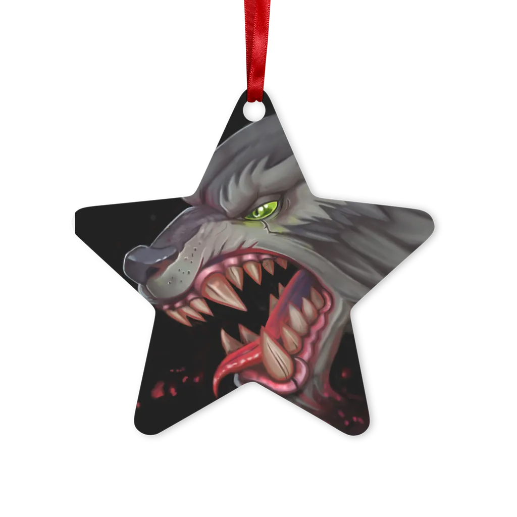 Wolf Metal Hanging Ornament
