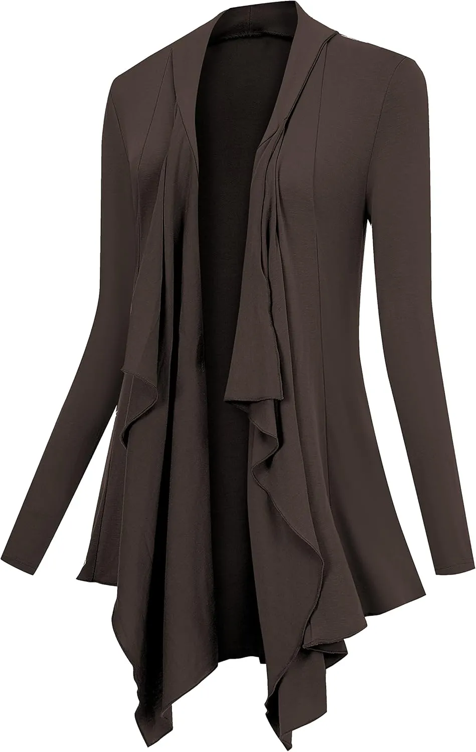 Women Drape Open Front Cardigan Long Sleeve Irregular Hem Cardigans for Women