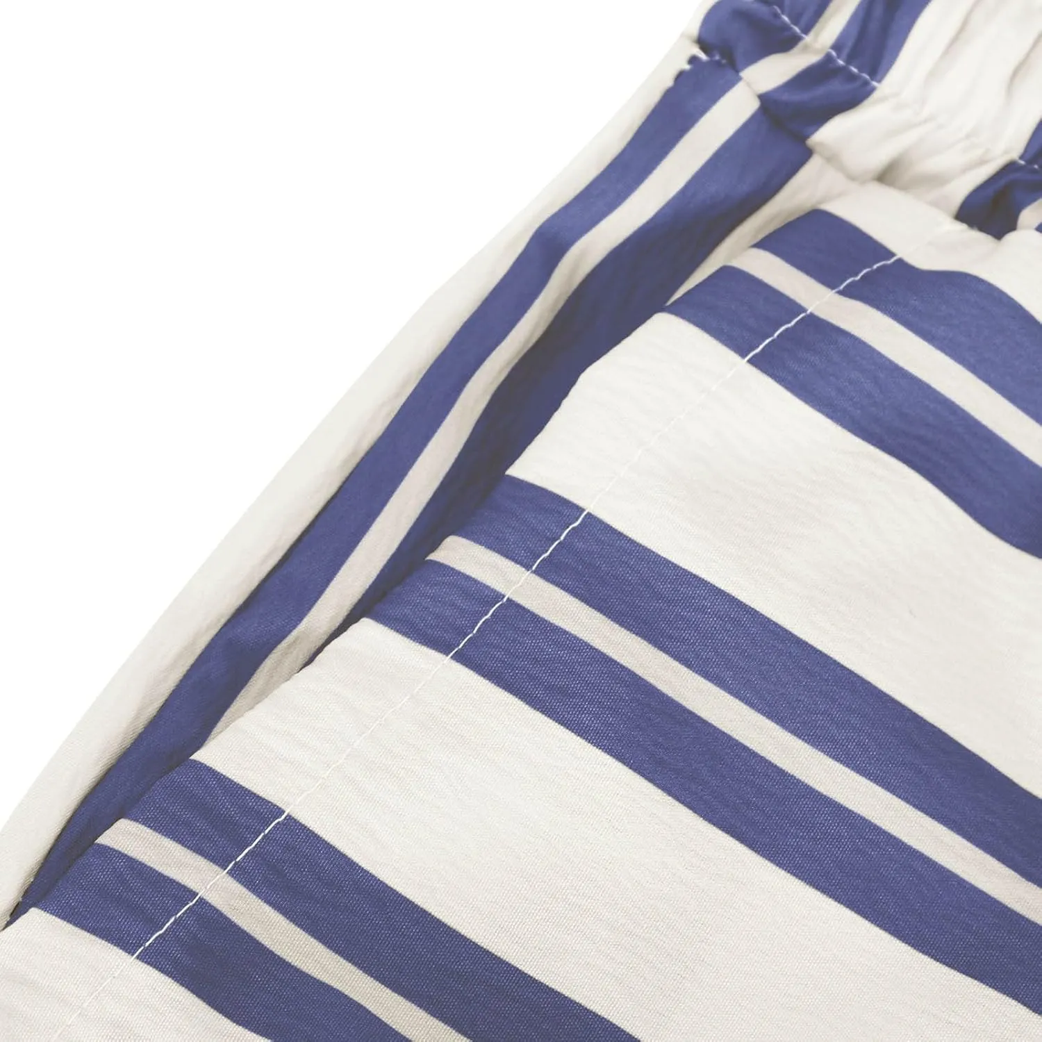 Women Drawstring Stripe Wide Leg Trousers Low Rise Casual Loose Lounge Pants with Pockets, Large, 02-blue