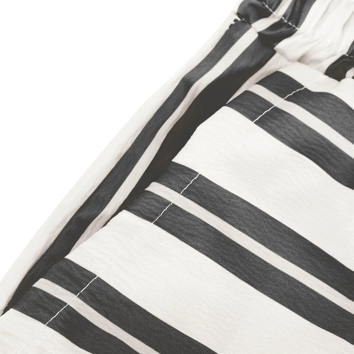 Women Drawstring Stripe Wide Leg Trousers Low Rise Casual Loose Lounge Pants with Pockets, Large, 02-blue