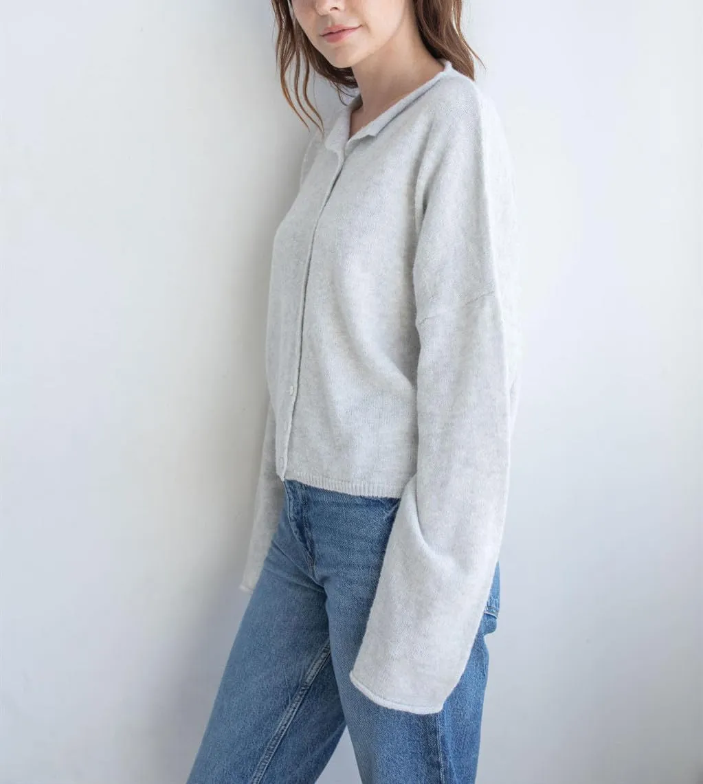 Women Lightweight Cardigan Sweater Button Down Long Sleeve Crewneck Crop Knit Cardigans Casual Basic Knitwear