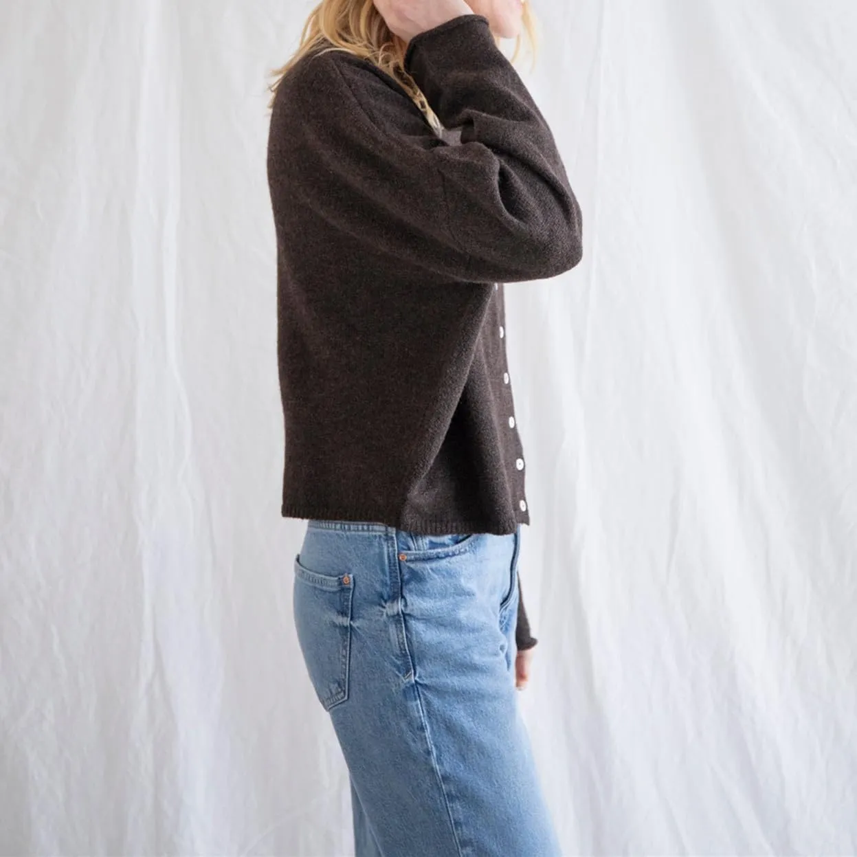 Women Lightweight Cardigan Sweater Button Down Long Sleeve Crewneck Crop Knit Cardigans Casual Basic Knitwear