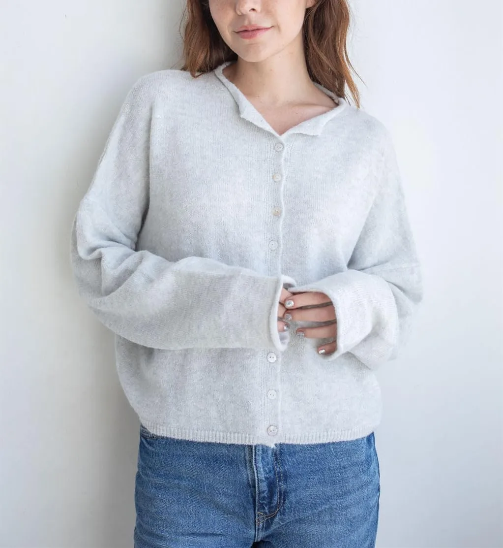 Women Lightweight Cardigan Sweater Button Down Long Sleeve Crewneck Crop Knit Cardigans Casual Basic Knitwear