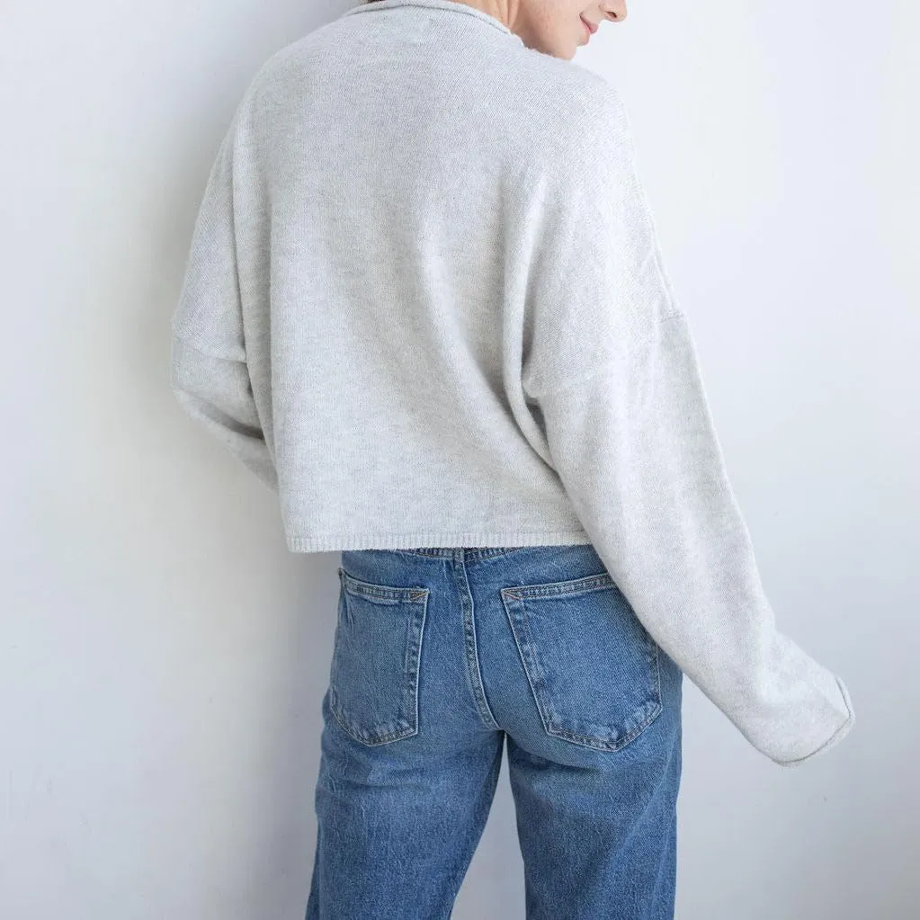 Women Lightweight Cardigan Sweater Button Down Long Sleeve Crewneck Crop Knit Cardigans Casual Basic Knitwear