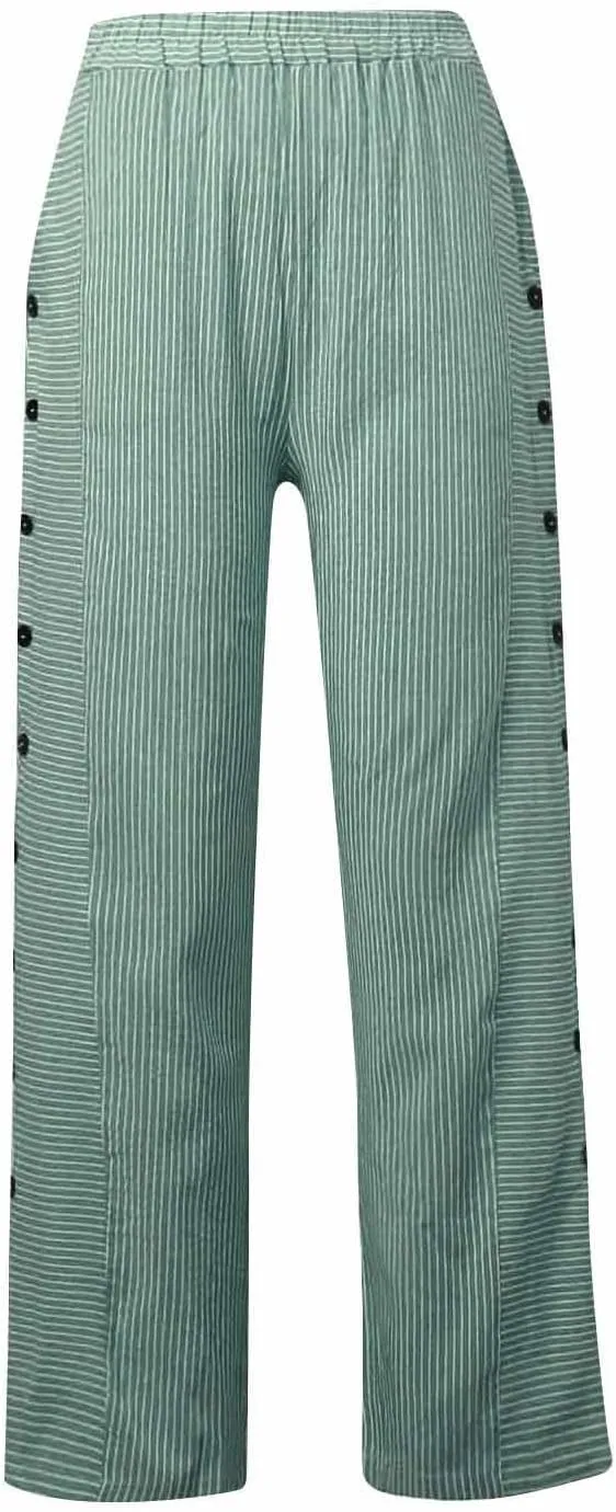 Women Linen Palazzo Pants Summer Boho Wide Leg High Waist Casual Lounge Pant Beach Travel Vacation Outfits