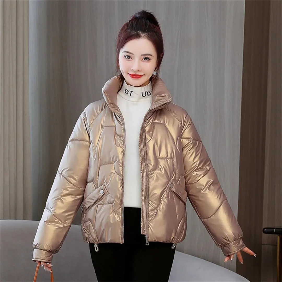 Women Parkas Long Sleeve Down Cotton Coat Parka Loose Cotton-Padded Jackets