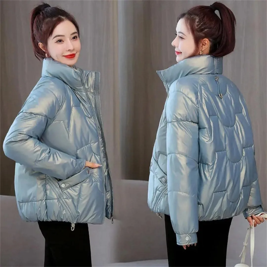 Women Parkas Long Sleeve Down Cotton Coat Parka Loose Cotton-Padded Jackets