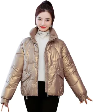 Women Parkas Long Sleeve Down Cotton Coat Parka Loose Cotton-Padded Jackets