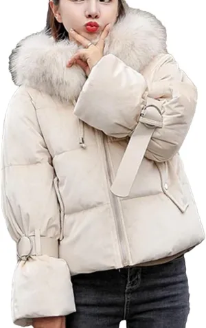 Women Winter Jacket Down Cotton Padded Coat Hooded Loose Clothes Korean Parkas
