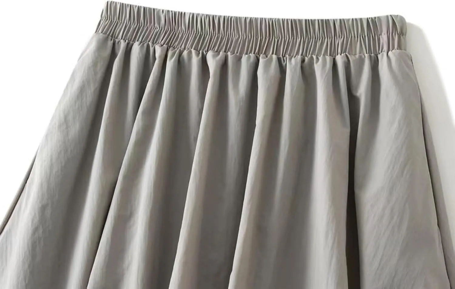 Women Y2K Bubble Long Skirt A Line Elastic Waist Pleated Balloon Solid Color Midi Dress Casual Loose Puffy Maxi Skirts