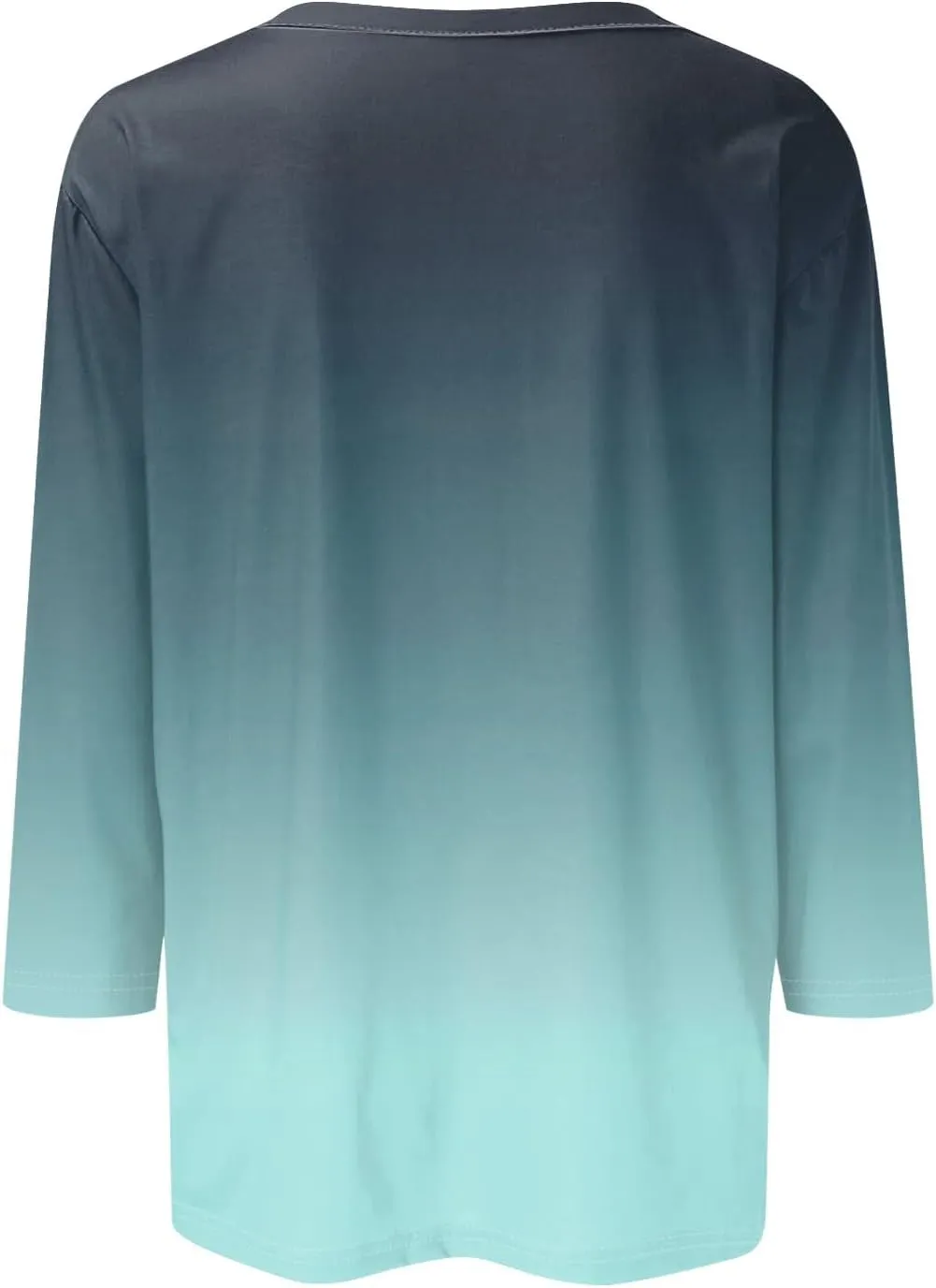 Womens 3/4 Length Sleeve Tops Casual Henley Summer Shirts Loose Fit Three Quarter Length Sleeve Blouses