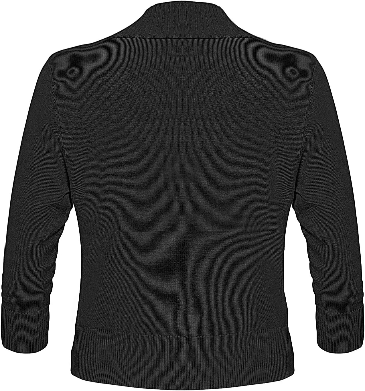 Women's 3/4 Sleeve Cropped Cardigan Sweaters Open Front Bolero Short Shrugs S-XL