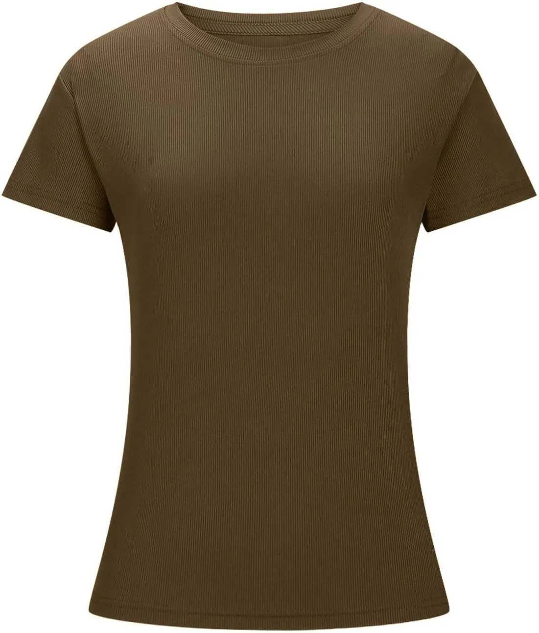Womens Casual Tops Going Out Crop T Shirts Slim Fit Short Sleeve Crew Neck Tight Blouses Girls Summer Trendy Tunic