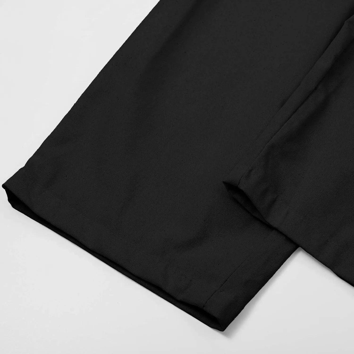 Womens Cotton Linen Straight Leg Pants Elastic Drawstring Casual Trousers with Pockets Summer Beach Loose Lounge Pant