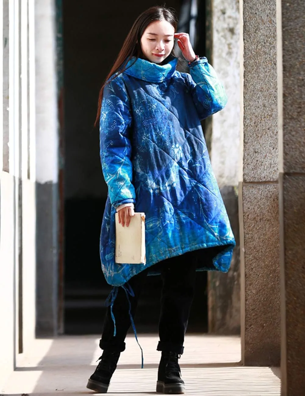 Women's Floral Winter Coat Cotton Padded Warm Outwear Quilted Jacket Parkas Chinese Style