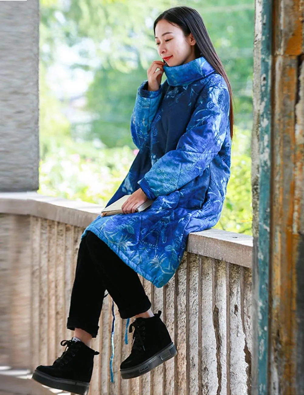 Women's Floral Winter Coat Cotton Padded Warm Outwear Quilted Jacket Parkas Chinese Style