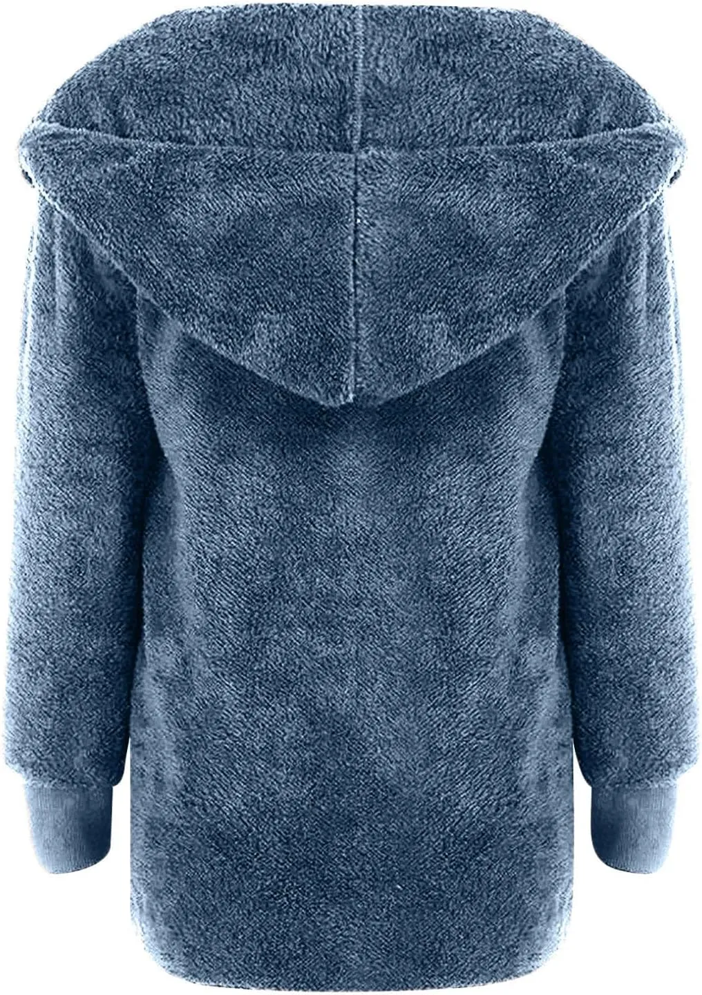Womens Fuzzy Fleece Cardigan Coat Casual Oversized Open Front Sherpa Hooded Jackets Warm Winter Fluffy Outerwear