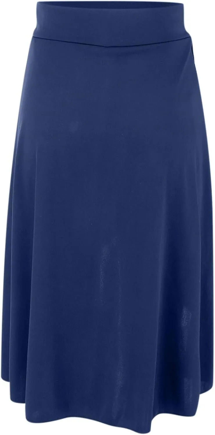 Women's High Waisted Ruffled Asymmetric Hem Long Skirt Split High Low Stretchy Skirt Handkerchief Hemline Midi Skirt
