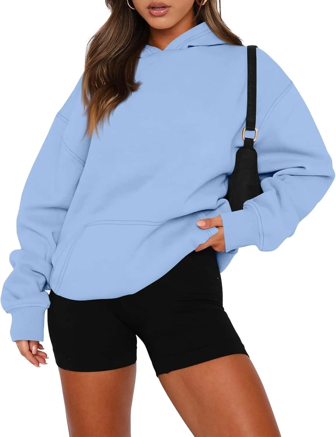 Womens Hoodies Pullover Fleece Lined Oversized Hooded Sweatshirts Teen Girls Sweaters Y2k Hoodie with Pockets