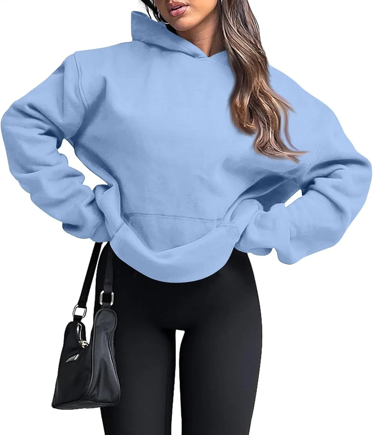 Womens Hoodies Pullover Fleece Lined Oversized Hooded Sweatshirts Teen Girls Sweaters Y2k Hoodie with Pockets