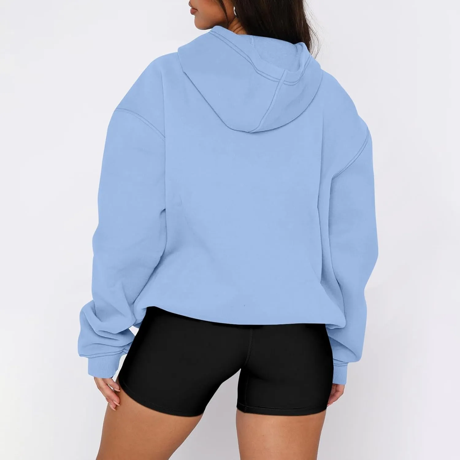 Womens Hoodies Pullover Fleece Lined Oversized Hooded Sweatshirts Teen Girls Sweaters Y2k Hoodie with Pockets
