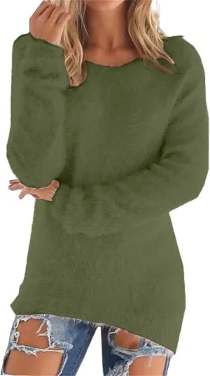 Women's Knitted Long-sleeved Loose Sweater Knitted Dress
